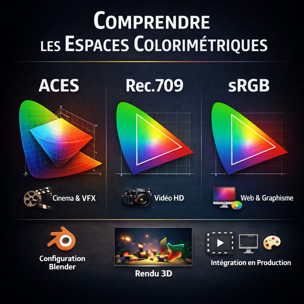 Comprendre les espaces colorimétriques dans Blender - Passeos